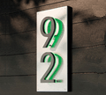 Illuminated House Number Backplate Vertical 5 inch