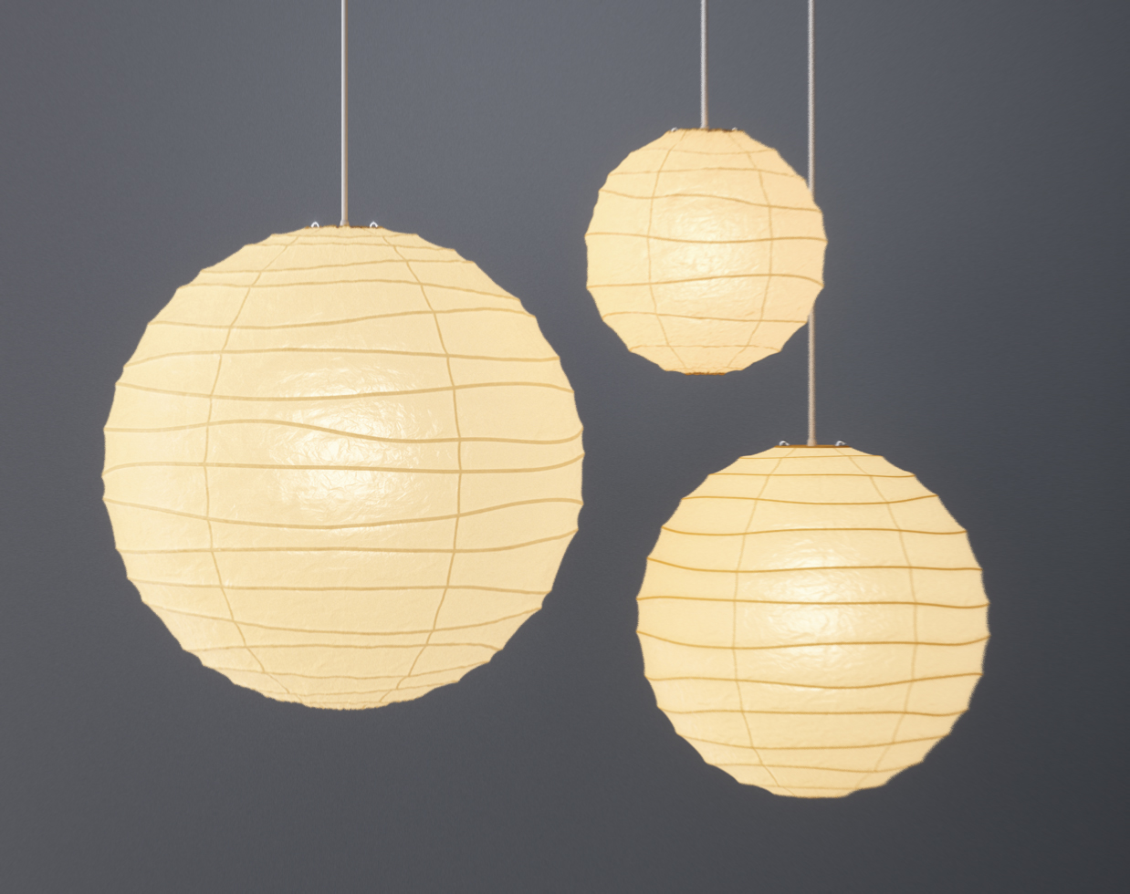Noguchi Ceiling Lamp 30D/37D/45D/55D by Akari Pendant Lamps Noguchi Ceiling Lamp 30D/37D/45D/55D by Akari Pendant Lamps