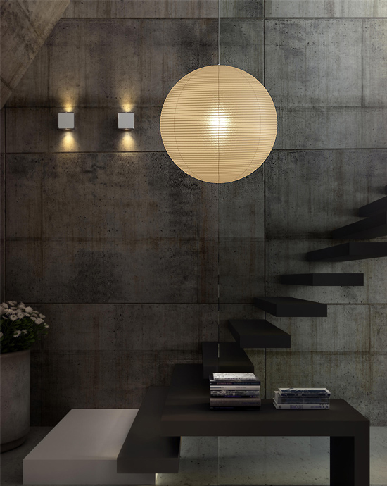 Noguchi Lamps 75A Ceiling by Akari Pendant Lamps Noguchi Lamps 75A Ceiling by Akari Pendant Lamps