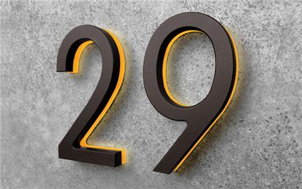Modern 8" Bronze Lighted Numbers & Letters by Luxello LED Signage Modern 8" Bronze Lighted Numbers & Letters by Luxello LED Signage