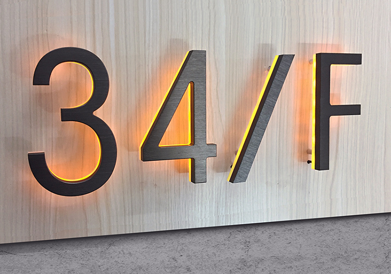 Modern 8" Bronze Lighted Numbers & Letters by Luxello LED Signage Modern 8" Bronze Lighted Numbers & Letters by Luxello LED Signage