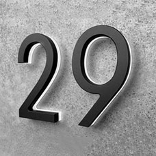 Modern Black Lighted House Numbers 8&quot; by Luxello LED Signage