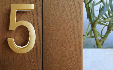 Modern Brass Led House Numbers 5" by Luxello LED Signage Modern Brass Led House Numbers 5" by Luxello LED Signage