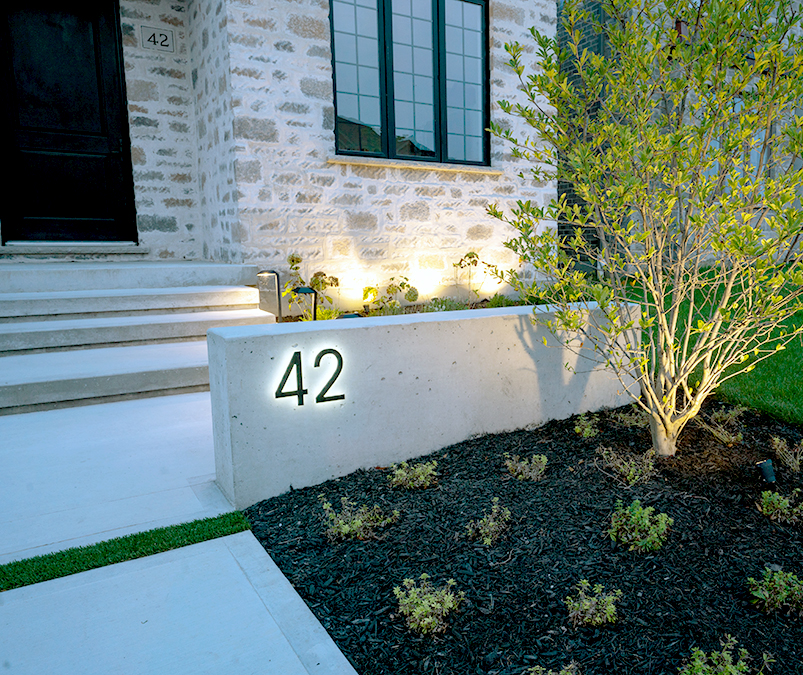 Modern neutra 8" bronze backlit numbers by Luxello LED Signage Modern neutra 8" bronze backlit numbers by Luxello LED Signage