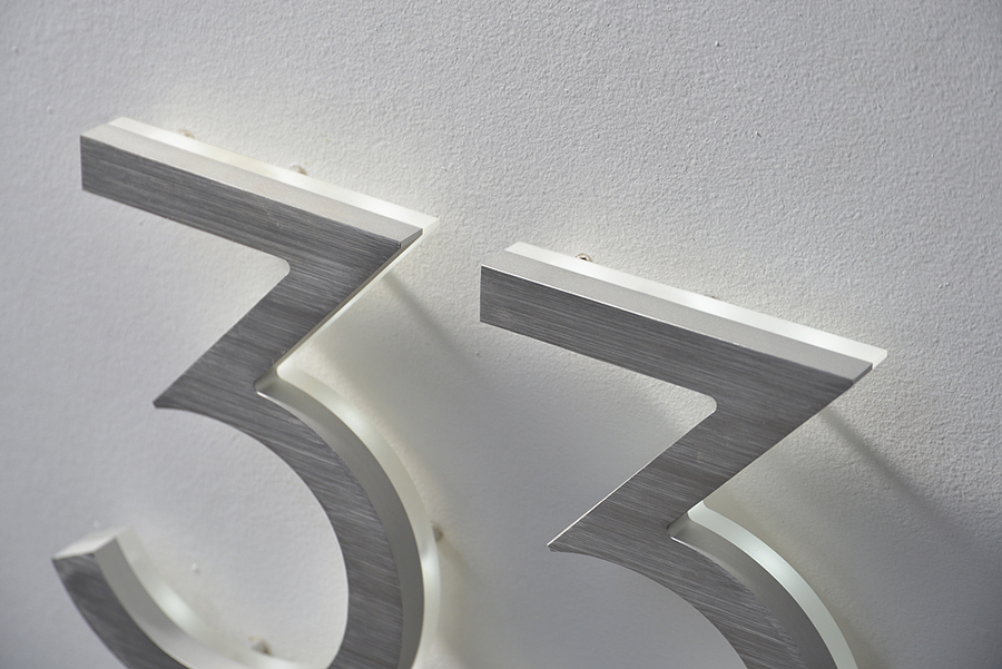 Modern Neutra House Numbers Led Backlit by Luxello LED Signage Modern Neutra House Numbers Led Backlit by Luxello LED Signage