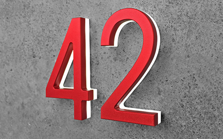 Modern Red 8" Led House Numbers by Luxello LED Signage Modern Red 8" Led House Numbers by Luxello LED Signage