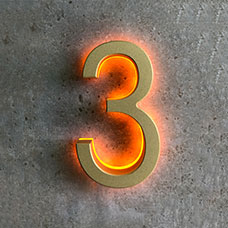 3" Backlit Outdoor LED House Numbers by Luxello LED Signage