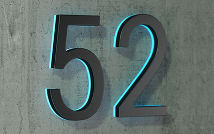 Modern 24&quot; Lighted LED House Numbers by Luxello LED Signage