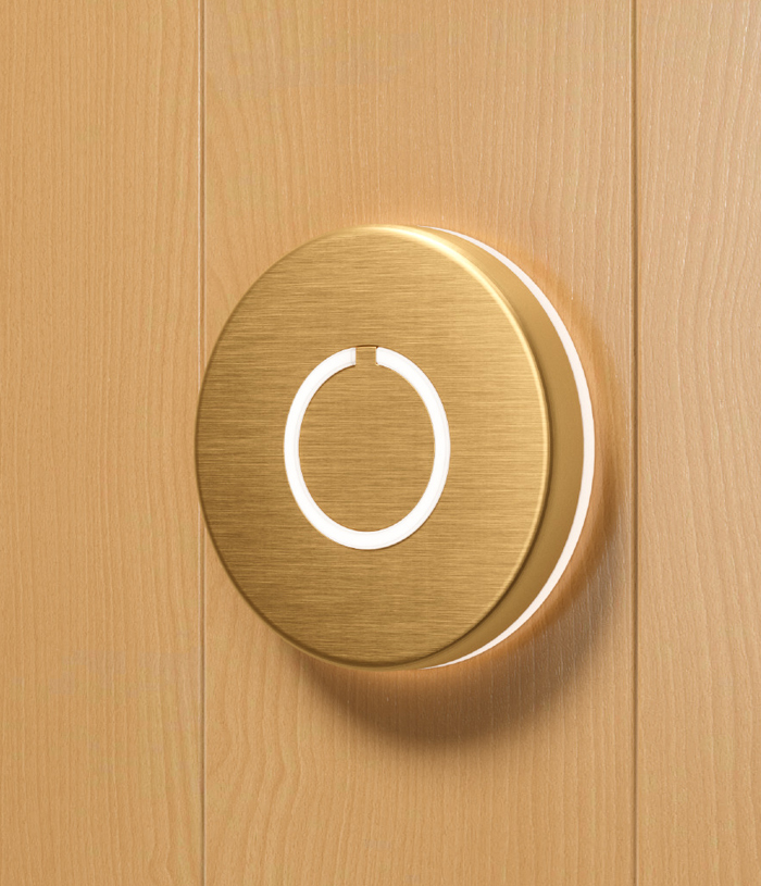 Round Touch Doorbell Brass by Luxello Door Bells