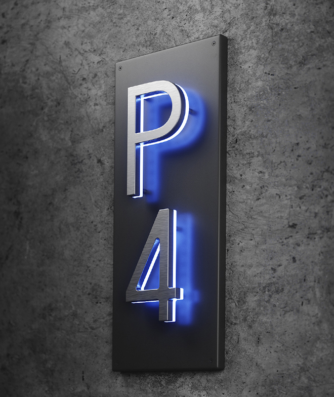Vertical 8" Backplate Number Panel by Luxello LED Signage