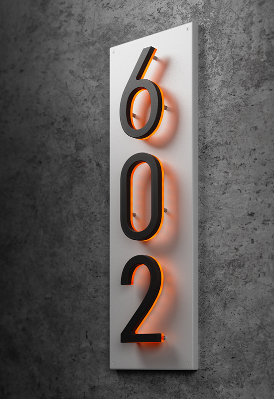 Vertical Backplate For 10" Numbers by Luxello LED Signage