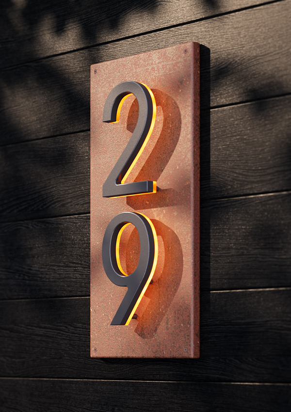 Vertical Backplate For 10" Numbers by Luxello LED Signage