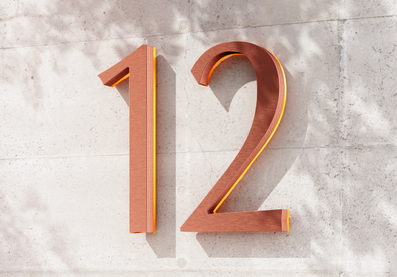 Lighted 10"House Numbers Classic by Luxello LED Signage