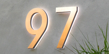 Modern LED House Number 5" Outdoor by Luxello LED Signage