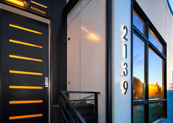 Modern LED House Number 5" Outdoor by Luxello LED Signage