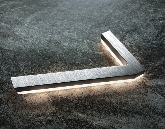 Modern LED House Number 5" Outdoor by Luxello LED Signage