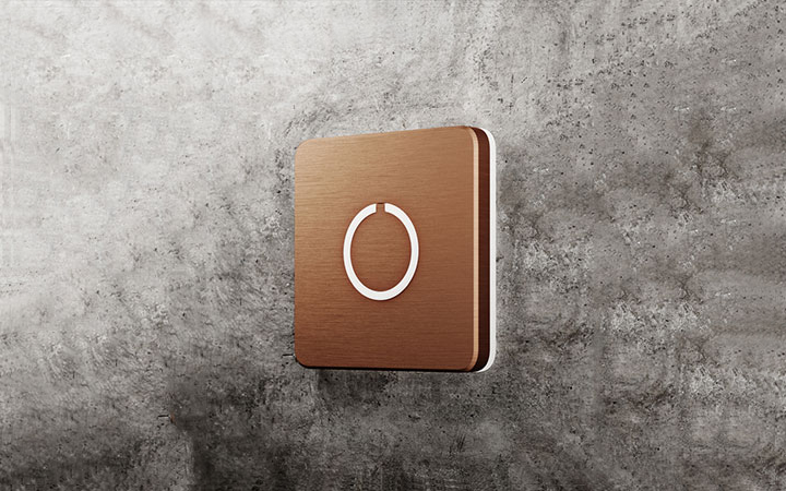 Square Modern Copper Doorbell Button by Luxello | Door Bells ...